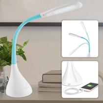 Lâmpada de mesa LED OttLite Creative Curves White Turquesa USB