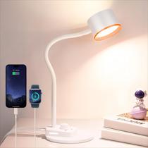 Lâmpada de mesa LifMira LED 12W 1200LM com porta de carregamento USB C+A Lâmpada de mesa LifMira LED 12W 1200LM com porta de carregamento USB C+A