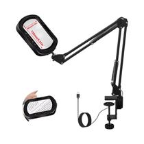 Lâmpada De Mesa NEWACALOX Com Lente De Aumento Retangular 3X, 5 Modos De Cor E Braço Articulado