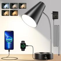 Lâmpada de mesa RUNTOP Black LED 5, brilho, 5 temperaturas de cor