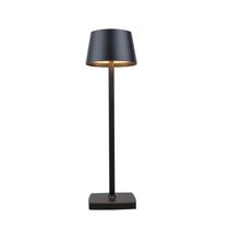 Lâmpada de mesa sem fio amhshkou LED recarregável de alumínio preto