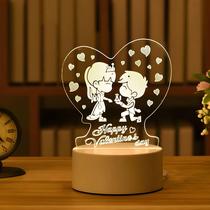 Lâmpada de Neon 3D LED USB - Luz Noturna para Quarto e Decoração de Natal