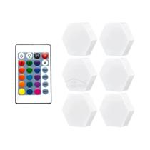 Lâmpada De Parede Led Rgb Em Formato De Favo De Mel, Sensor De Toque, Luz Noturna, Controle Remoto