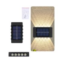 Lâmpada de Parede Solar com 10 LEDs - À Prova D'Água para Área Externa