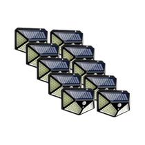 Lâmpada de Parede Solar com Sensor de Movimento - 100 LEDs - Impermeável para Jardim e Pátio (1-12 Peças)