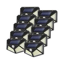 Lâmpada De Parede Solar Externa 100 Led Sensor De Movimento Luz De Pátio De Jardim À Prova D'água