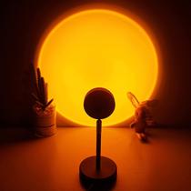 Lâmpada de projetor de pôr do sol, rotação de 180 graus, Luminária Projetor Noturno Efeito POR DO SOL