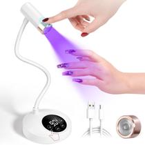 Lâmpada de unhas LED UV AORAEM recarregável 12W com 4 temporizadores brancos