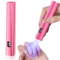 Lâmpada de unhas UV Hoonyn Handheld Sparkly 5W com tela LCD rosa Lâmpada de unhas UV Hoonyn Handheld Sparkly 5W com tela LCD rosa