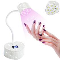 Lâmpada de unhas UV ONXE 30W recarregável sem fio com 2 temporizadores prateada Lâmpada de unhas UV ONXE 30W recarregável sem fio com 2 temporizadores prateada