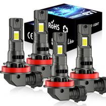 Lâmpada de veículo gigididi H11 Combo, pacote com 4 unidades, 6000K, impermeável