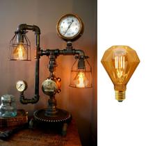 Lâmpada Diamante Filamento Led Vintage 4W Bocal Rosca E27 Luz 2200K Âmbar Bivolt Para Decoração De Pendentes Retro