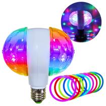 Lâmpada Dupla Giratória LED RGB Bivolt Com 10 Pulseiras Neon - Onex