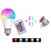 Lampada E Suporte Cromoterapia 16 Cores Controle Remoto