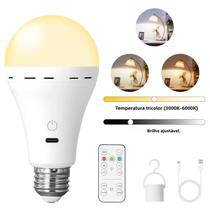 Lâmpada E27 Recarregável Regulável Com Controle Remoto, Bateria De 2200mAh E Temporizador Para Lâmpada E27 Recarregável Regulável Com Controle Remoto, Bateria De 2200mAh E Temporizador Para