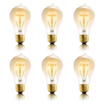 Lâmpada Edison Figame A19 60 W 120 V regulável 2200 K E26 Base x6 Lâmpada Edison Figame A19 60 W 120 V regulável 2200 K E26 Base x6