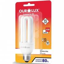 Lâmpada Eletrônica 15 Watts 220 Volts 6400K Branco Frio OUROLUX Lâmpada Eletrônica 15 Watts 220 Volts 6400K Branco Frio OUROLUX