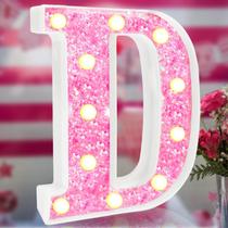 Lâmpada Elnsivo Pink Glitter LED Letter Light 23x20x5 cm