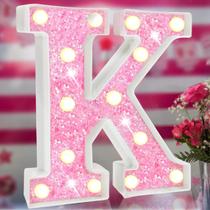 Lâmpada Elnsivo Pink LED Glitter Alphabet Letter Light 23x20x4 cm
