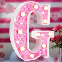Lâmpada Elnsivo Pink LED Glitter Alphabet Letter Light Battery Lâmpada Elnsivo Pink LED Glitter Alphabet Letter Light Battery