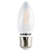 Lâmpada em Formato de Vela Led com Filamento Fosco 3 Watts E27 6000K Bivolt 20199 OUROLUX Lâmpada em Formato de Vela Led com Filamento Fosco 3 Watts E27 6000K Bivolt 20199 OUROLUX