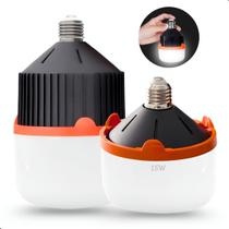 Lâmpada Emergência Bulbo Led Recarregável Portátil 15W 4 Em 1 Bivolt Para Camping e Pesca Lâmpada Emergência Bulbo Led Recarregável Portátil 15W 4 Em 1 Bivolt Para Camping e Pesca