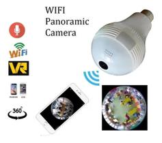 Lâmpada Espiã Câmera Ip Led Wifi Hd Panorâmica