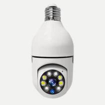 Lâmpada Espiã Câmera Wi-Fi 360º Giratória com Áudio e Visão Noturna HD Segurança Inteligente