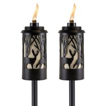 Lâmpada externa TIKI Hunter Metal Torch 164 cm, pacote com 2 unidades, preta Lâmpada externa TIKI Hunter Metal Torch 164 cm, pacote com 2 unidades, preta