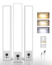 Lâmpada EZVALO, pacote com 3 sensores de movimento, recarregável de 10 polegadas, remoto