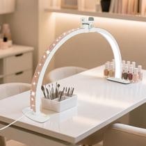 Lâmpada FAHKNS Half Moon de 71 cm dobrável com suporte para telefone dourada