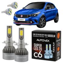 Lâmpada Farol Baixo LED H7 Super Branca Fiat Argo Todos T10