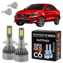 Lâmpada Farol Baixo LED H7 Super Branca Fiat Cronos Todos Lâmpada Farol Baixo LED H7 Super Branca Fiat Cronos Todos