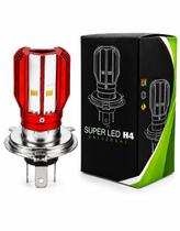 Lâmpada Farol Moto Titan Fan 125 150 160 Led Ultra Red H4