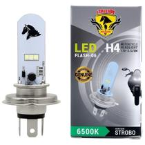 Lampada Farol Super Led H4 Moto 6500k Strobo