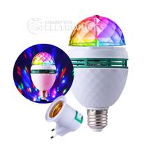 Lâmpada Festa RGB Bola Maluca 3W Rotativa Bivolt com E27 EX998