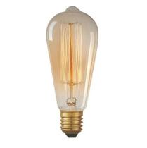 Lampada filamento de carbono st64 40w 110v e27 retro