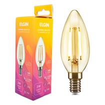 Lampada Filamento De Led Elgin Vela - 2Wx127V. Ambar E-14 2200K - C35