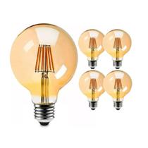 Lâmpada Filamento Globo Foxlux E27 G95 4W Bivolt luz aconchegante, estilo retrô Kit com 5 Lâmpada Filamento Globo Foxlux E27 G95 4W Bivolt luz aconchegante, estilo retrô Kit com 5