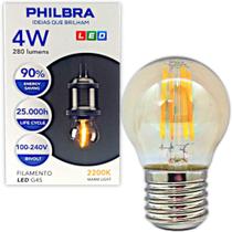 Lâmpada Filamento Led 4W G45 2200K Âmbar Bivolt Vintage