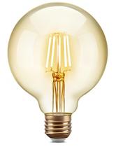 Lâmpada Filamento LED G95 Decorativa Retrô Vintage Âmbar Bivolt Luminarte