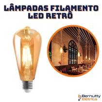 Lâmpada Filamento Led Retrô Decoração Vintage 4w Quente St64 Soquete Bocal E27