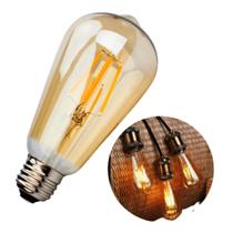 Lâmpada Filamento Led Retrô ST64 4w Bivolt Vintage 2400K Amarelo Âmbar Edison Base E27 Lâmpada Filamento Led Retrô ST64 4w Bivolt Vintage 2400K Amarelo Âmbar Edison Base E27