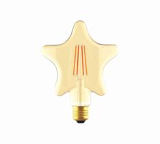 Lâmpada Filamento Led S125 Estrela Bulbo Ambar 4W 2000K Autovolt Lâmpada Filamento Led S125 Estrela Bulbo Ambar 4W 2000K Autovolt