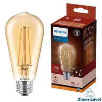 Lampada Filamento Philips ST64 Dimerizavel 5w 110V 2200K Lampada Filamento Philips ST64 Dimerizavel 5w 110V 2200K