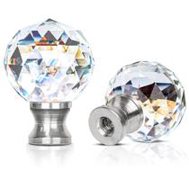 Lâmpada Finial Benaep Crystal 2 peças transparentes com cromo polido Lâmpada Finial Benaep Crystal 2 peças transparentes com cromo polido