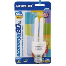 Lâmpada Fluorescente Compacta Reta 9W E27 127V Branco Frio - EMPALUX