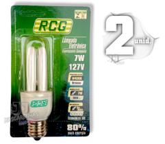 Lampada Fluorescente Rcg Luz Branca Nova 127v 7w 6400k 02un