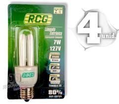 Lampada Fluorescente Rcg Luz Branca Nova 127v 7w 6400k 04un Lampada Fluorescente Rcg Luz Branca Nova 127v 7w 6400k 04un