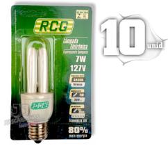 Lampada Fluorescente Rcg Luz Branca Nova 127v 7w 6400k 10un